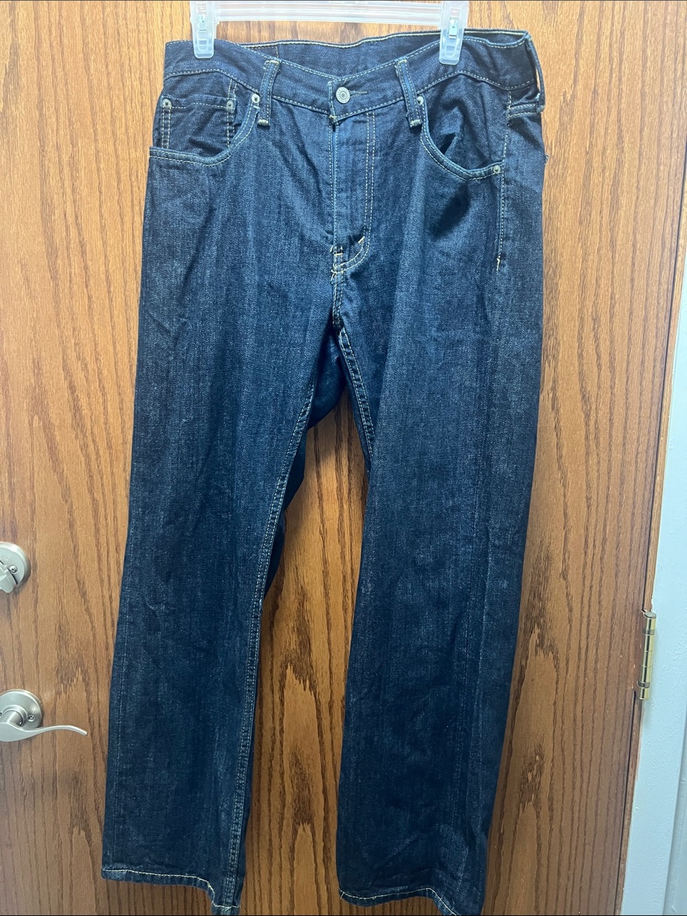 Levi's Men's Straight Jeans in Dark Blue Denim